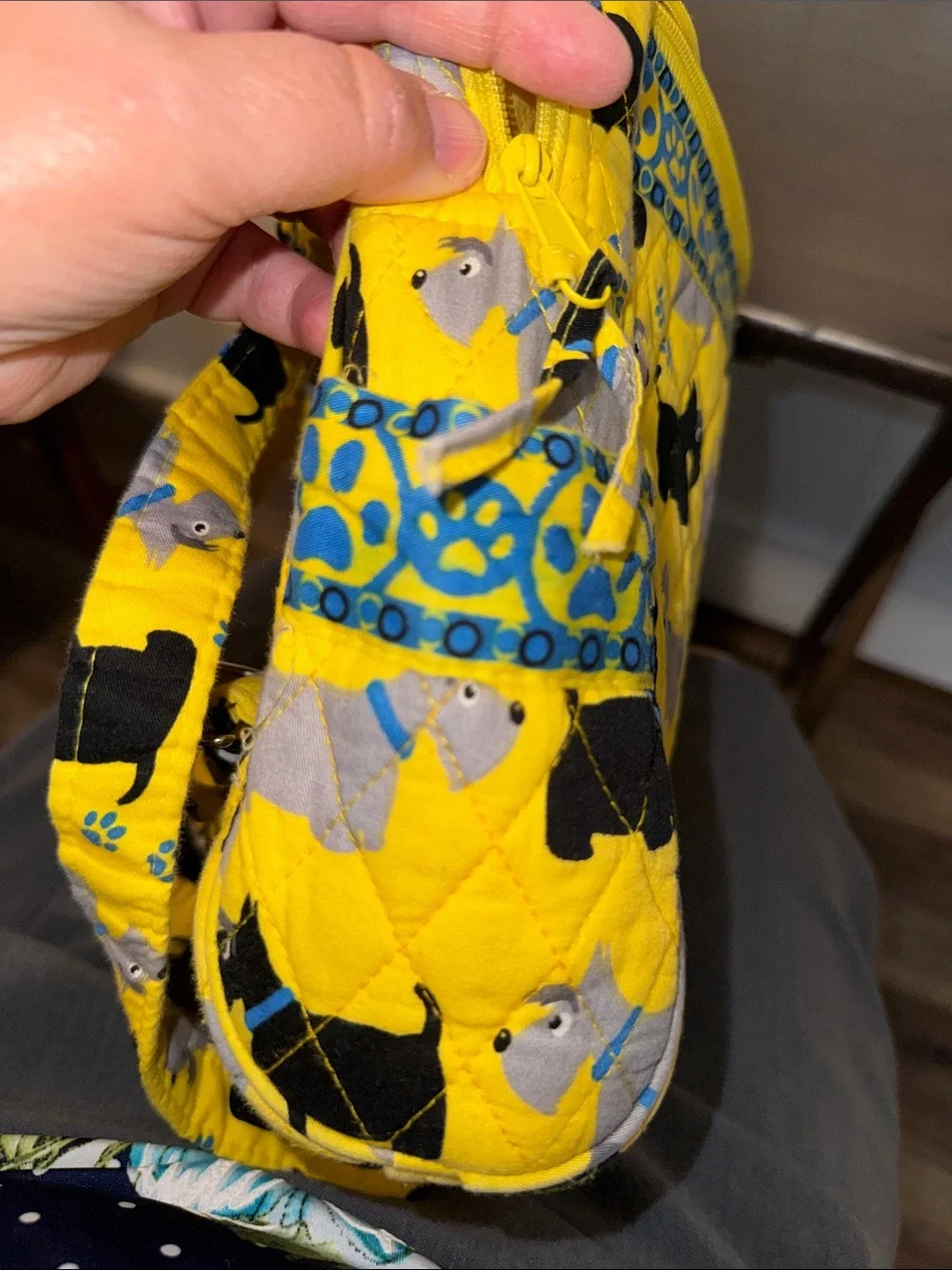Yellow Quilted Mini Pet Pattern Backpack